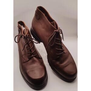 Nicole Vintage Brown leather lace-up ankle boots Valerie Bootie 10M